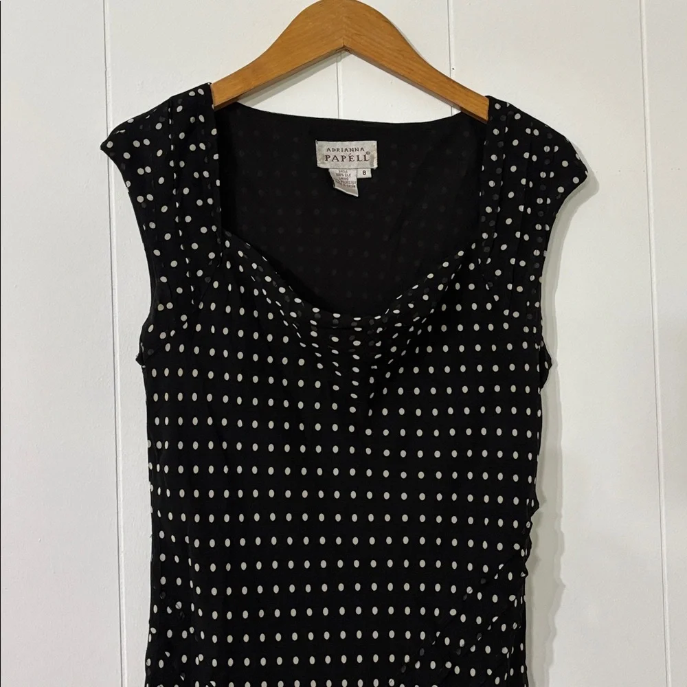 Adrianna‎ Papell Black Silk Vintage Cocktail Women's Dress Size 8 - Picture 5 of 11